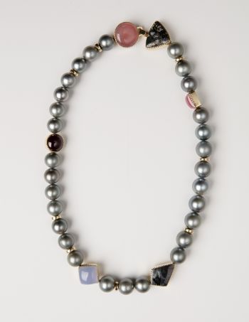 Necklace: Silver Tahitian Pearls